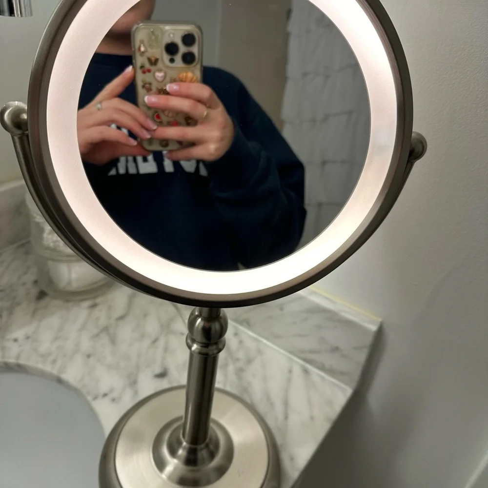 Silver Vanity Mirror with LED Light